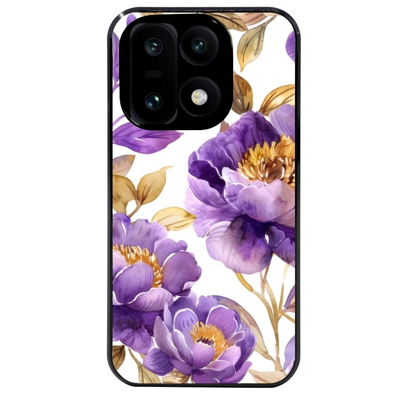Coque noire taperso pour OnePlus 15 avec motif fleur pivoine protection antichoc personnalisée