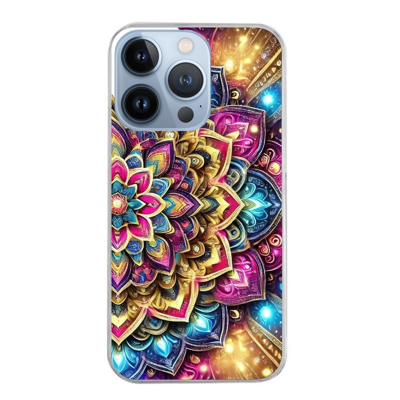Coque taperso pour Iphone 13 et PRO MINI PRO MAX avec motif mandala 2 protection antichoc personnalisée