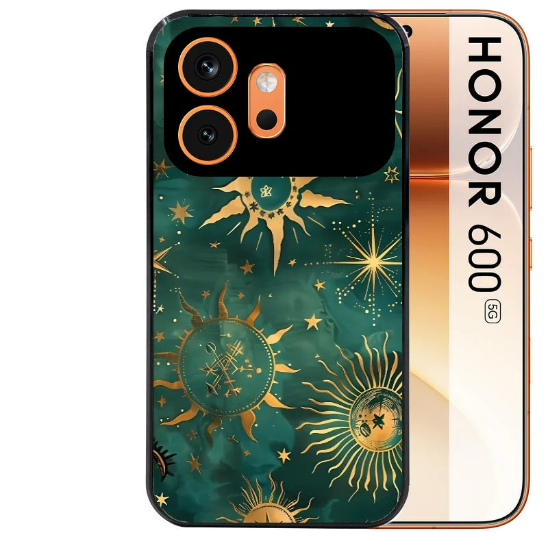 Coque noire taperso pour Honor 600 et 600 PRO avec motif lune et astro protection antichoc personnalisée