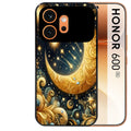 Coque noire taperso pour Honor 600 et 600 PRO avec motif lune astre protection antichoc personnalisée