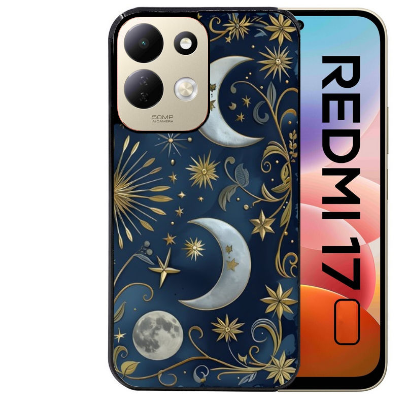 Coque pour Redmi 17 et 17C 4G 5G lune et etoile