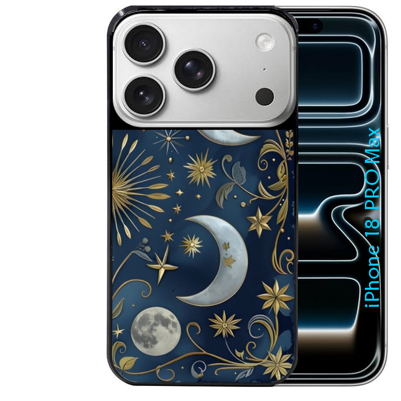 Coque pour Iphone 18 / PRO / PRO MAX / 18E lune et etoile