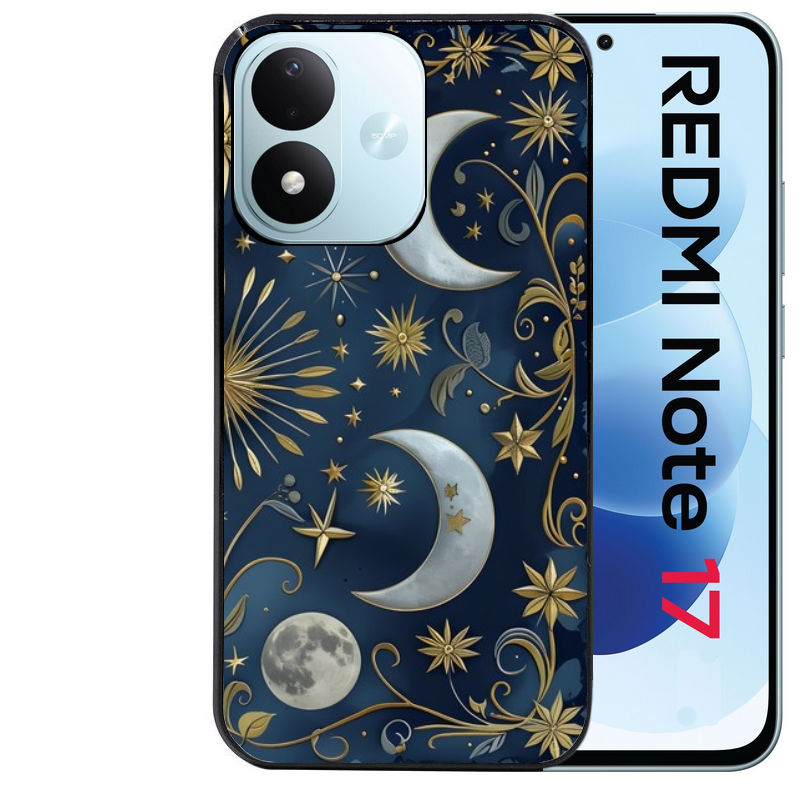 Coque pour Redmi Note 17 et PRO 4G 5G Max lune et etoile