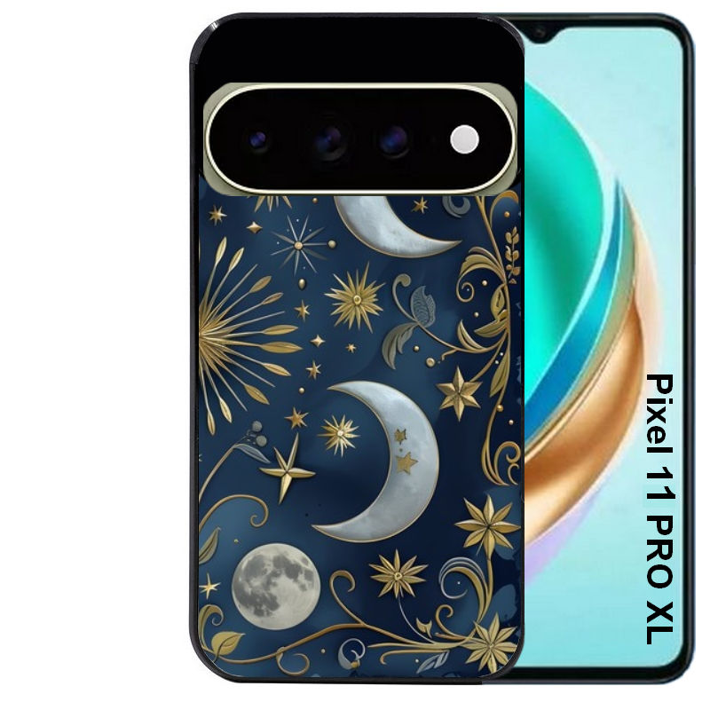 Coque pour Pixel 10 / 11 / PRO / XL lune et etoile