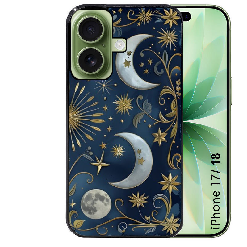 Coque pour Iphone 18 / PRO / PRO MAX / 18E lune et etoile
