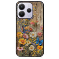 Coque noire taperso pour Redmi Note 14 et PRO PLUS 4G 5G avec motif bois et papillon 1 protection antichoc personnalisée