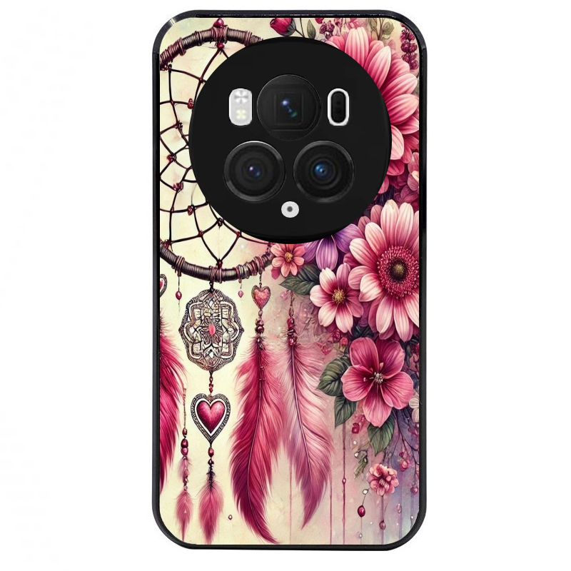 Coque noire taperso pour Magic 5 6 LITE et PRO avec motif dreamcatcher et coeur protection antichoc personnalisée