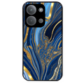 Coque noire taperso pour POCO C85 avec motif marbre bleu agathe protection antichoc personnalisée