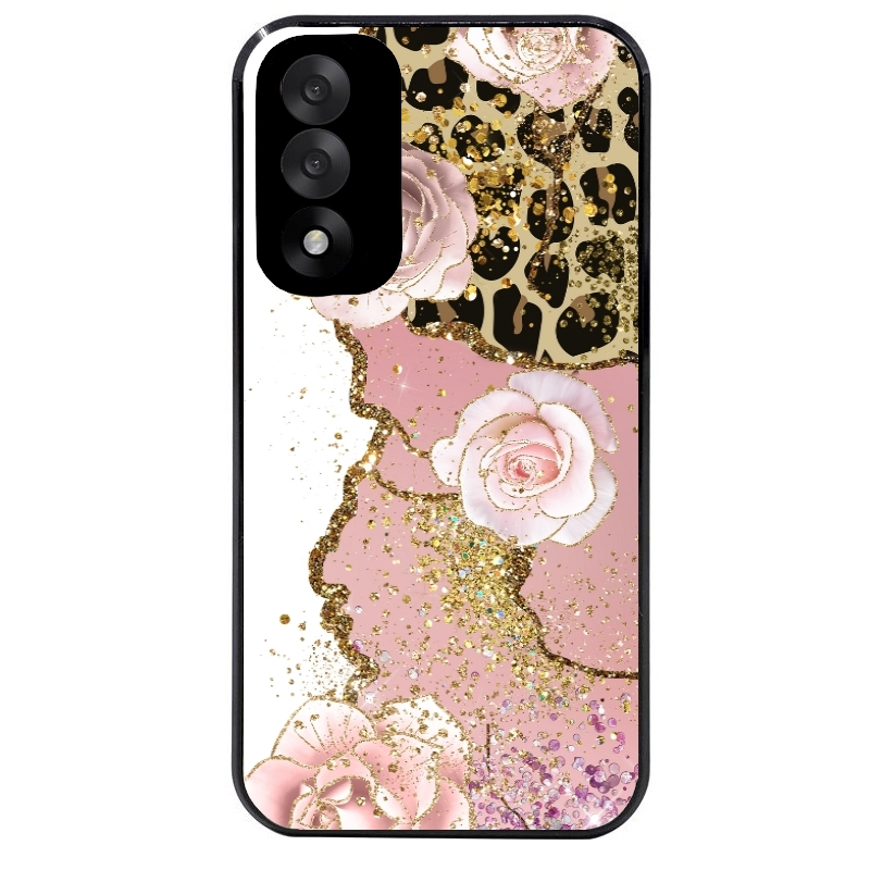 Coque noire taperso pour OnePlus Nord 5 avec motif marbre fleur leopard protection antichoc personnalisée