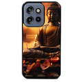 Coque noire taperso pour Moto Edge 60 et Neo Fusion Pro avec motif bouddha et soleil protection antichoc personnalisée