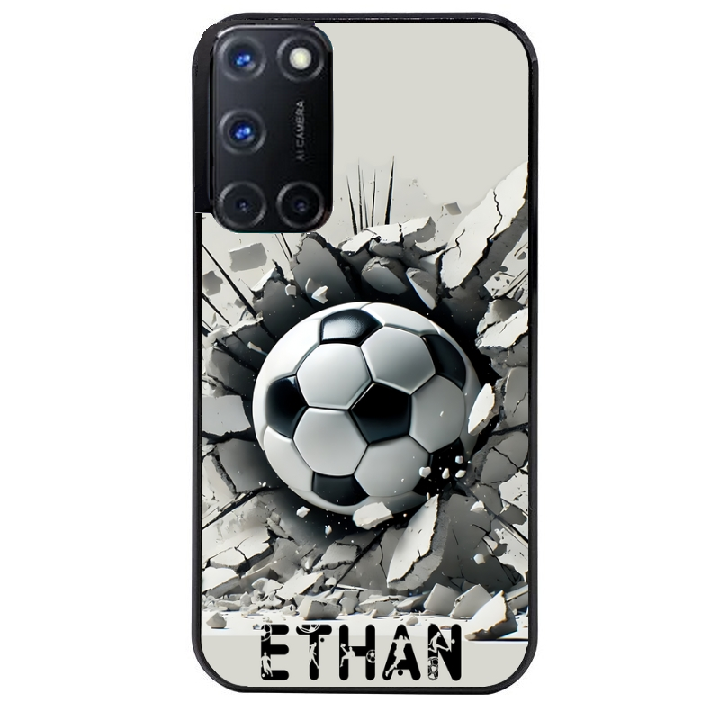 Coque noire taperso pour OPPO Reno 8 LITE avec motif foot beton personnalisee protection antichoc personnalisée