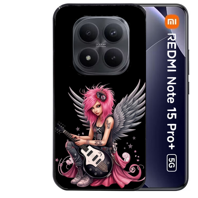Coque noire taperso pour Redmi Note 15 et PRO PLUS 4G 5G avec motif fee rock personnalisee protection antichoc personnalisée