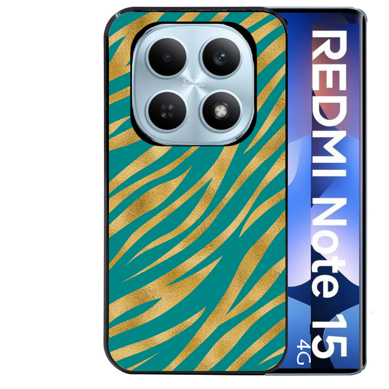 Coque noire taperso pour Redmi Note 15 et PRO PLUS 4G 5G avec motif zebre vert protection antichoc personnalisée