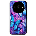 Coque noire taperso pour Redmi A3 avec motif papillon violet uv protection antichoc personnalisée