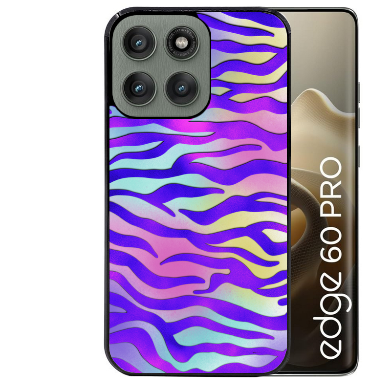 Coque noire taperso pour Moto Edge 60 et Neo Fusion Pro avec motif zebre color protection antichoc personnalisée