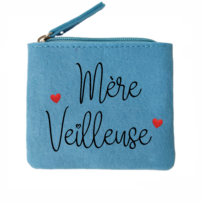 Porte monnaie maman merveilleuse coeur en feutrine en feutrine