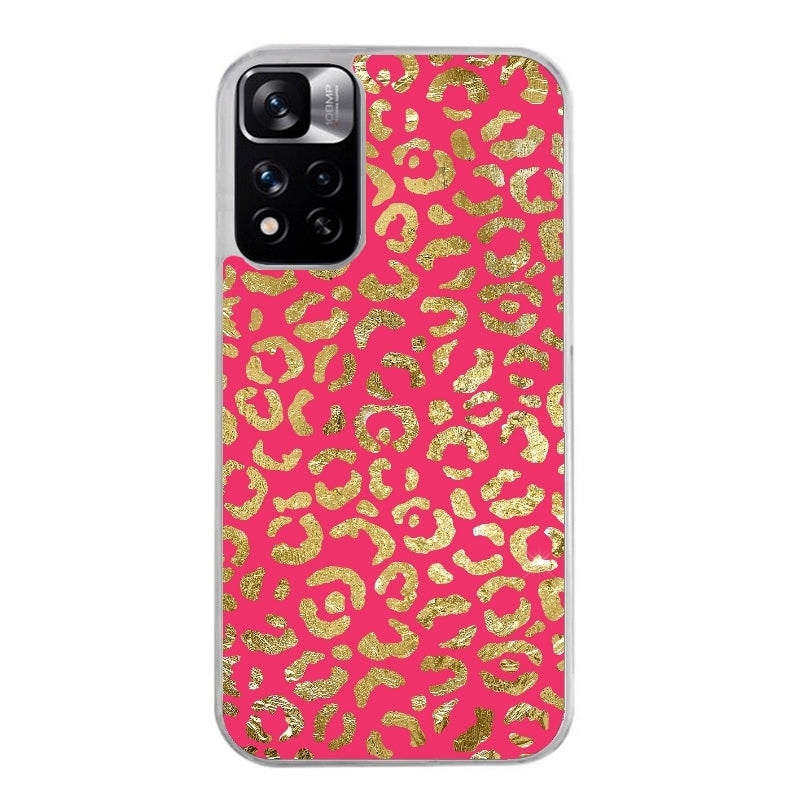 Coque taperso pour Redmi Note 12 4G 5G PRO 4G avec motif leopard fuschia protection antichoc personnalisée