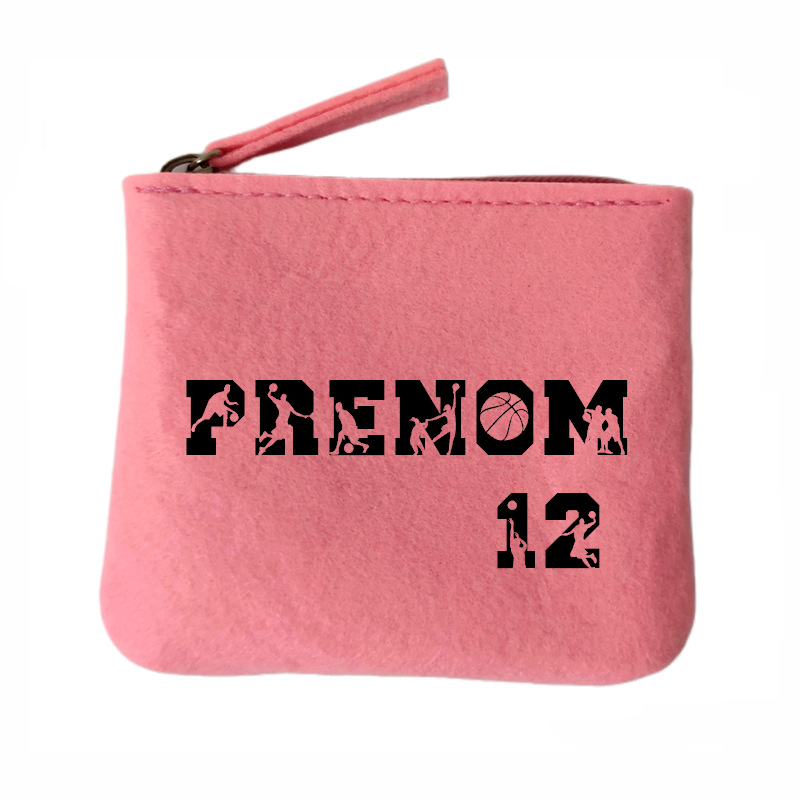 Porte monnaie personnalisé prénom basket en feutrine en feutrine