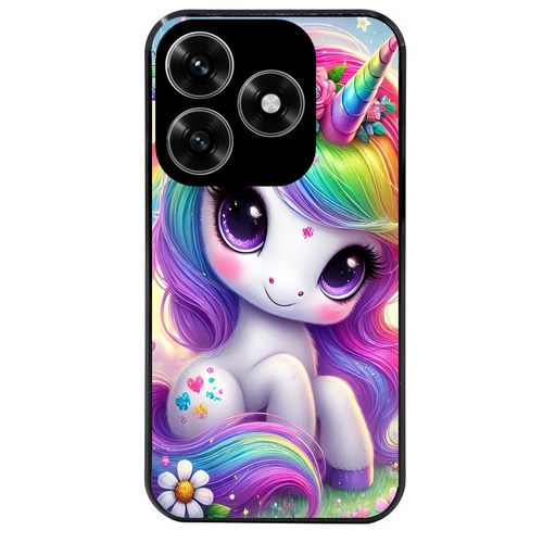 Coque noire taperso pour Honor X6B X5C X5C PLUS avec motif licorne et fleurs protection antichoc personnalisée