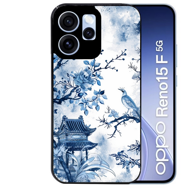 Coque noire taperso pour OPPO Reno 15 et F FS 5G avec motif japan art protection antichoc personnalisée