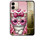 Coque noire taperso pour OPPO A6 A6X 4G et 5G avec motif chat lunettes protection antichoc personnalisée