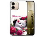 Coque noire taperso pour OPPO A6 A6X 4G et 5G avec motif chat fleurs personnalisee protection antichoc personnalisée