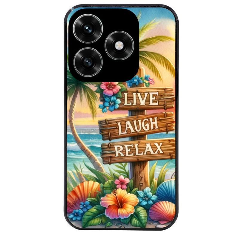 Coque noire taperso pour Honor X6B X5C X5C PLUS avec motif tropical vacances protection antichoc personnalisée