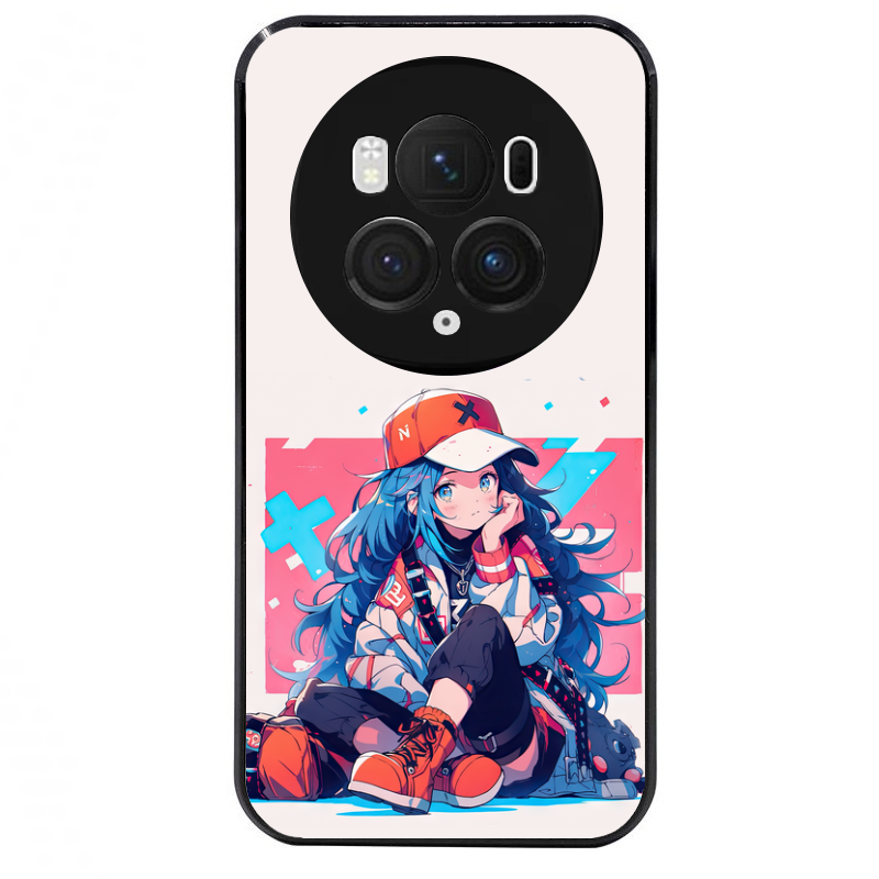 Coque noire taperso pour Magic 5 6 LITE et PRO avec motif anime casquette personnalise protection antichoc personnalisée