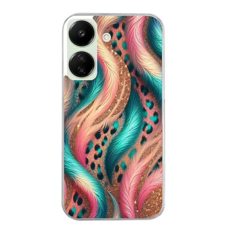 Coque taperso pour POCO C65 4G avec motif effet fourrure leopard 2 protection antichoc personnalisée
