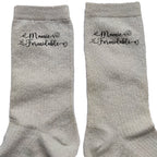 Chaussettes paillettes crème motif mamie formidable