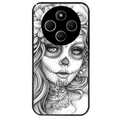 Coque noire taperso pour POCO C75 avec motif mort calavera tatoo protection antichoc personnalisée