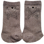 Chaussettes personnalisée paillettes bronze motif couple amour