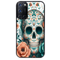Coque noire taperso pour OPPO Reno 8 LITE avec motif mort mexicaine turquoise protection antichoc personnalisée