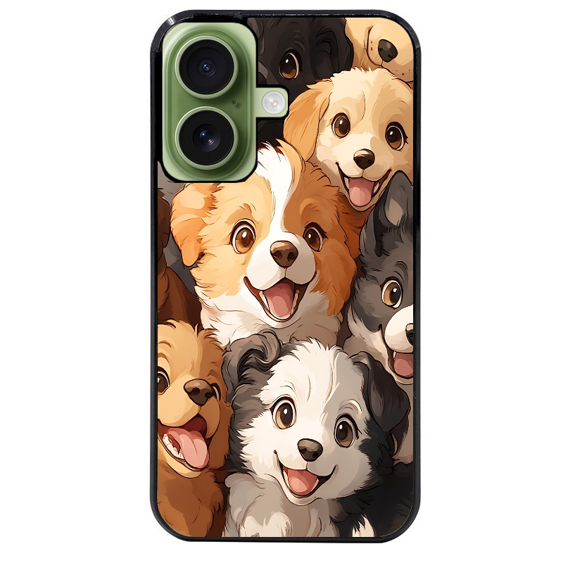 Coque noire taperso pour Iphone 17 17E AIR MAX PRO avec motif chien smile protection antichoc personnalisée
