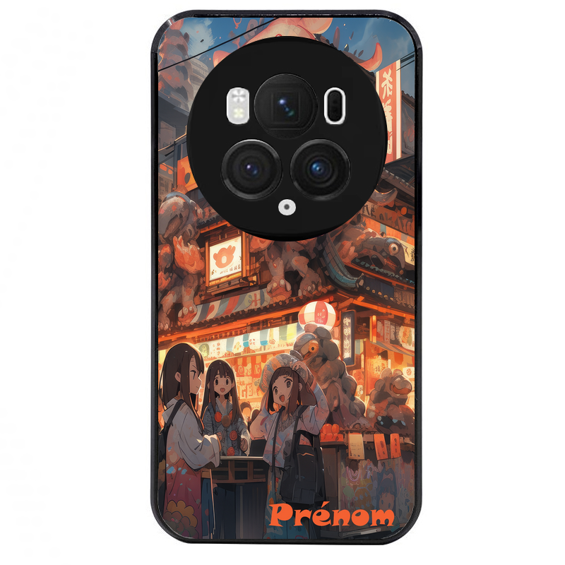 Coque noire taperso pour Magic 5 6 LITE et PRO avec motif anime street japan personnalise protection antichoc personnalisée