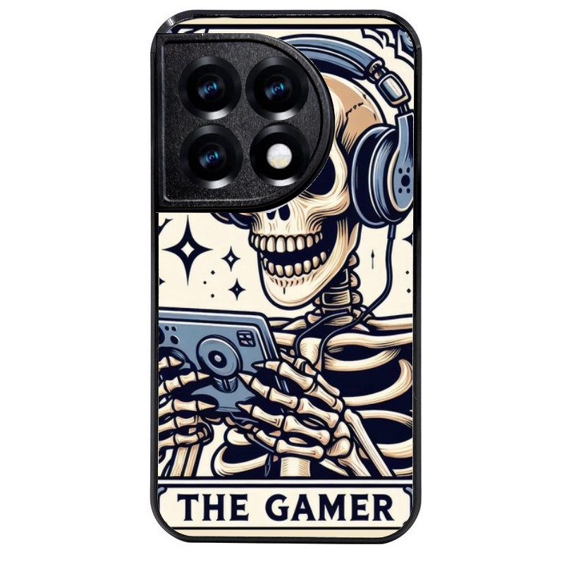 Coque noire taperso pour OnePlus 11 et 12 avec motif mort gamer protection antichoc personnalisée