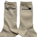 Chaussettes personnalisée paillettes doré motif marraine 100%