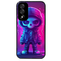 Coque noire taperso pour OnePlus Nord 5 avec motif tete de mort skull fluo protection antichoc personnalisée