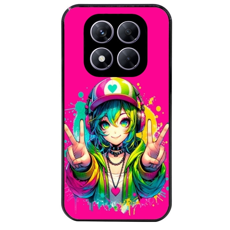 Coque noire taperso pour Redmi Note 14 et PRO PLUS 4G 5G avec motif anime manga et tag protection antichoc personnalisée