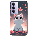 Coque noire taperso pour Redmi 15 4G et 5G avec motif chat anime avec votre prenom protection antichoc personnalisée