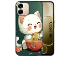 Coque noire taperso pour OPPO A6 A6X 4G et 5G avec motif chat ramen nuage protection antichoc personnalisée