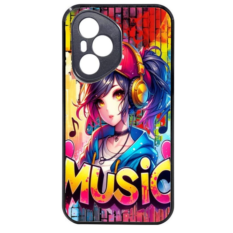 Coque noire taperso pour Honor 400 et Lite Pro Smart avec motif anime manga et music protection antichoc personnalisée