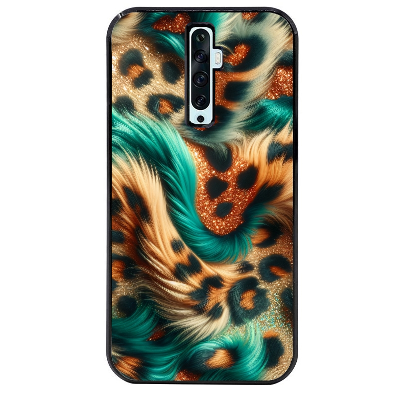Coque noire taperso pour OPPO Reno 2 et 2Z avec motif effet fourrure leopard 3 protection antichoc personnalisée