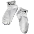 Chaussette courte personnalisée maman chérie disponible en blanc, rose, vert, jaune, violet et bleu