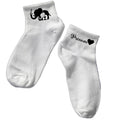 Chaussette courte personnalisée maman elephant disponible en blanc, rose, vert, jaune, violet et bleu