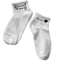 Chaussette courte personnalisée mamie cherie disponible en blanc, rose, vert, jaune, violet et bleu