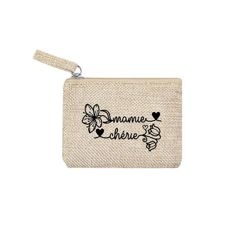 Chaussette courte personnalisée mamie cherie disponible en blanc, rose, vert, jaune, violet et bleu