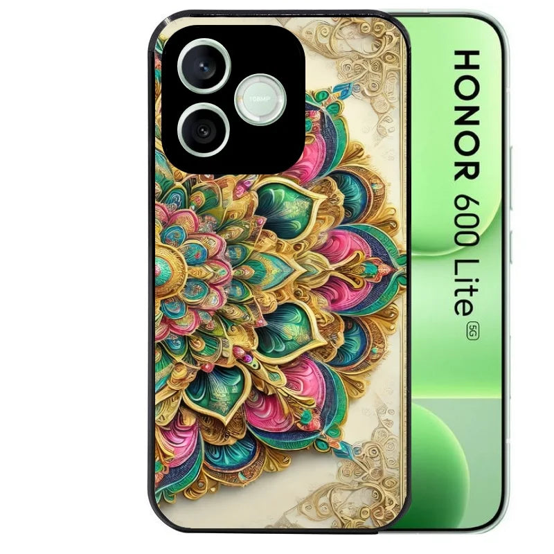 Coque noire pour Honor 600 LITE avec motif mandala 3 protection antichoc personnalisée