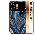 Coque noire taperso pour Honor 600 et 600 PRO avec motif marbre bleu agathe protection antichoc personnalisée