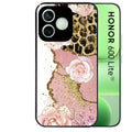 Coque noire pour Honor 600 LITE avec motif marbre fleur leopard protection antichoc personnalisée